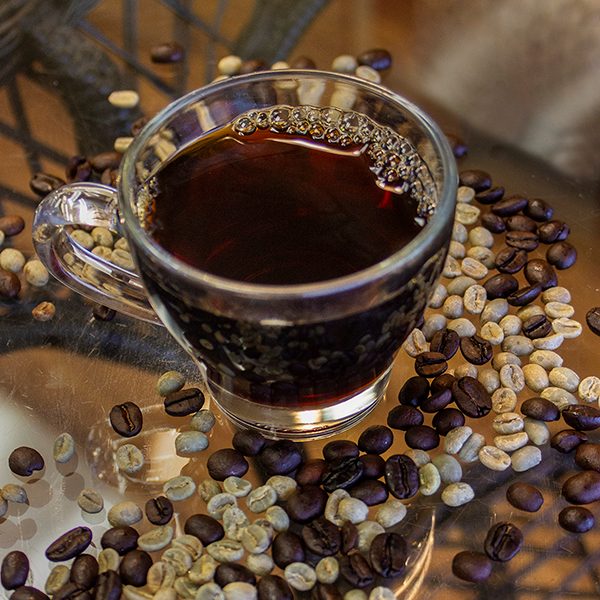 IMG_3121 cappuccino and bowl of coffee beans